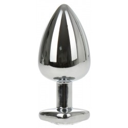Dop Anal Hearty Buttplug Large Argintiu/Transparent Passion Labs