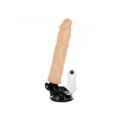 Vibrator Realist Base Cock cu Suport Handsfree si Prelungitor Penis 12 Moduri Vibratii Natural 21 cm