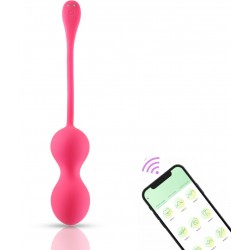 Bile Vaginale Fendi Mobile APP, Bluetooth Control, Silicon, USB, Fuchsia, 21.8 cm, Guilty Toys