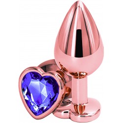 Dop Anal Brilliant Anal Plug Small, Rose Gold, Piatra Mov, Passion Labs