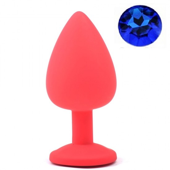 Dop Anal Silicone Buttplug Large Silicon Rosu/Albastru Inchis Guilty Toys