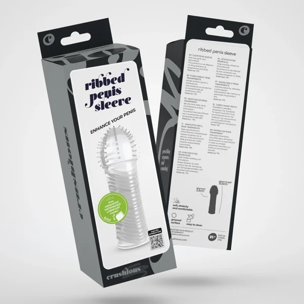 Ambalaj Crushious Ribbed Penis Sleeve, transparent