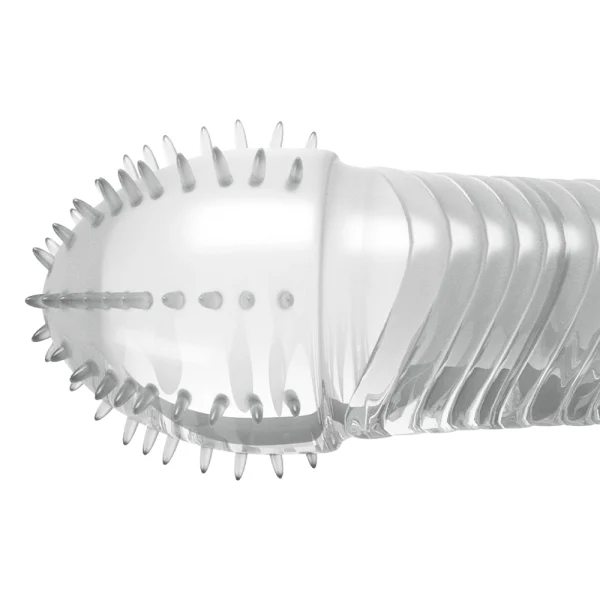 Detaliu vârf texturat Crushious Ribbed Penis Sleeve