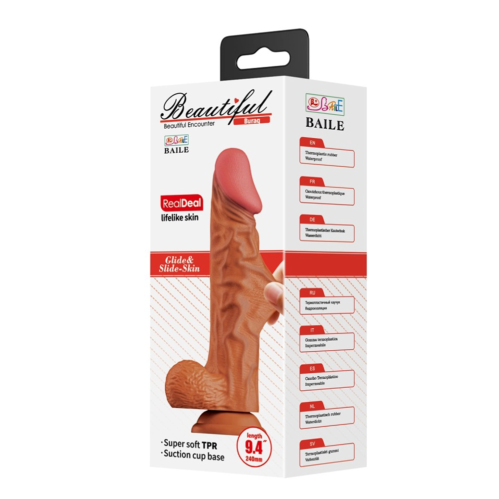 Dildo realist cu ventuză Baile Beautiful Buraq, 24 cm