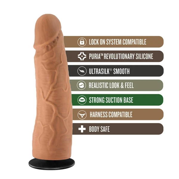 Dildo realist Blush Dynamite cu silicon Puria și bază cu ventuză