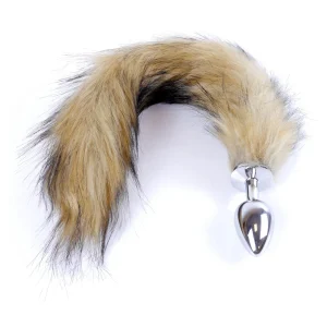 Detaliu plug metalic Boss Series Fox Tail Brown XL
