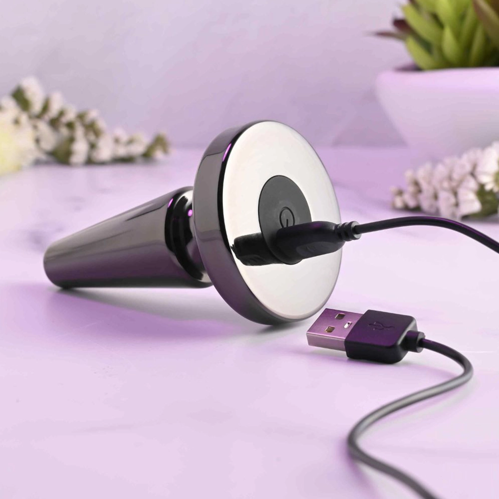 Dop anal metalic Evolved, încărcare USB magnetică