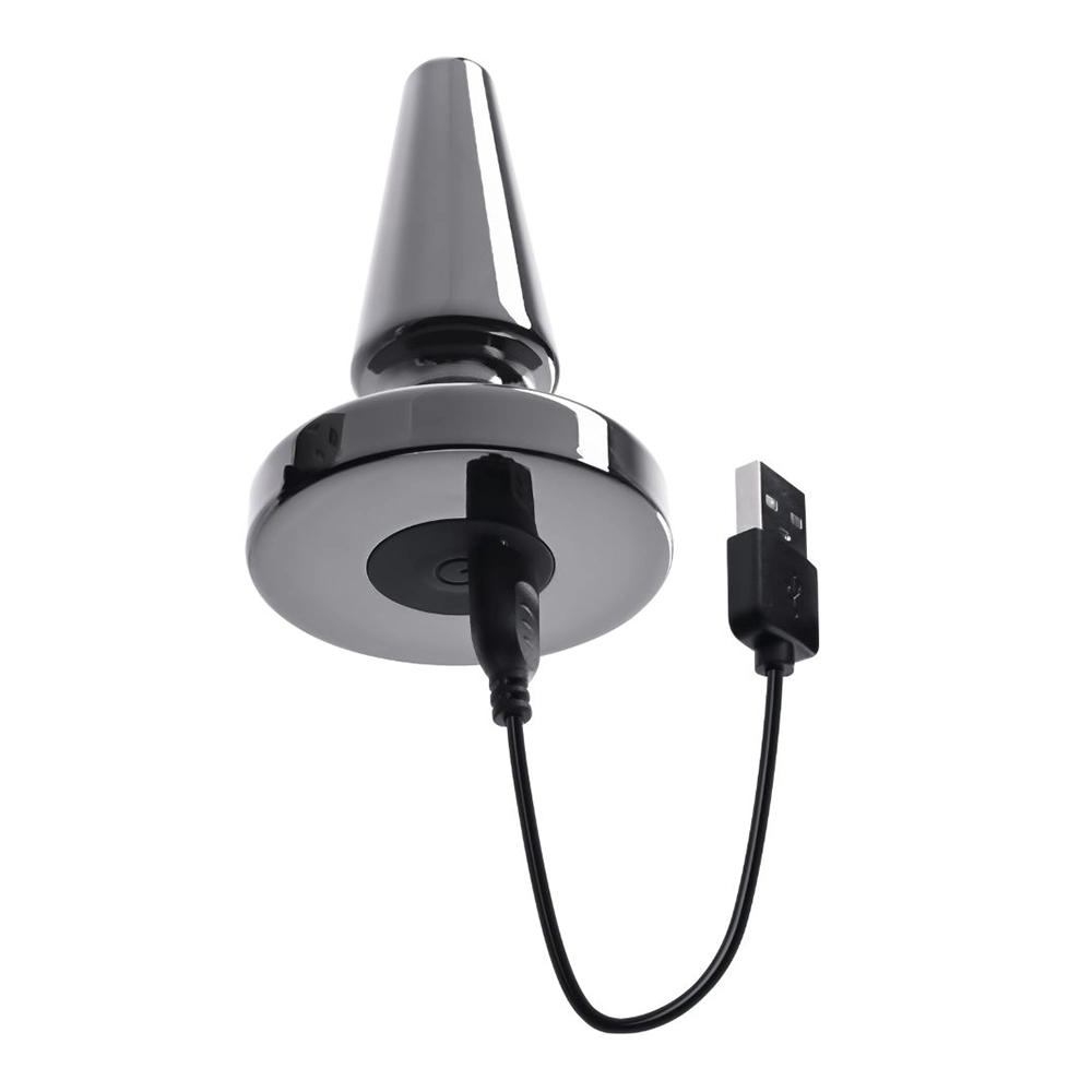 Dop anal metalic Evolved cu cablu USB