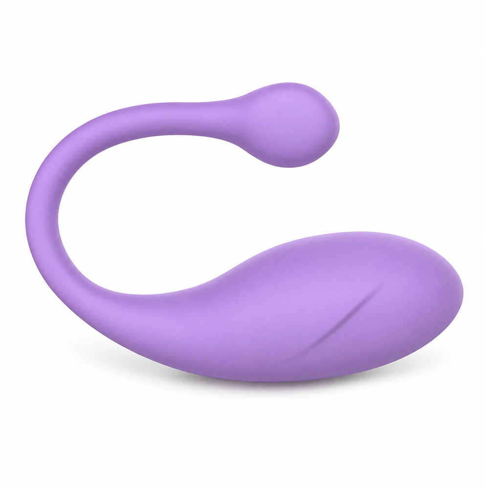 Ou vibrator cu aplicație IntoYou Bulby Lavender pe fundal alb