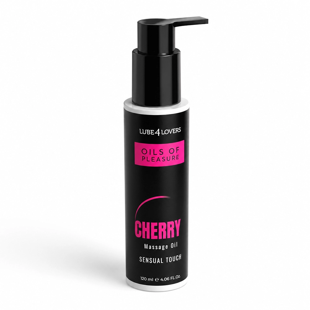 Flacon ulei de masaj cu efect de încălzire Lube4Lovers Oils of Pleasure Cherry, 120 ml